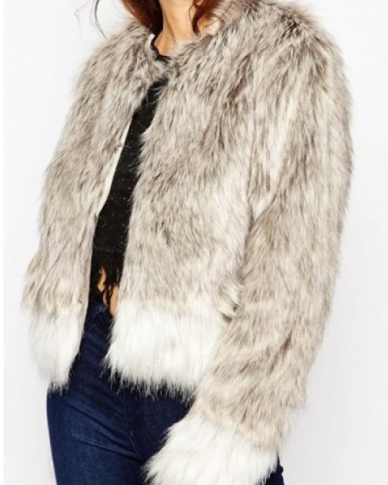 Gray cleared coat with white sleeves